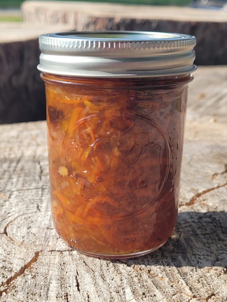 Morning Glory Jam with carrots, pecans, raisins, and coconut